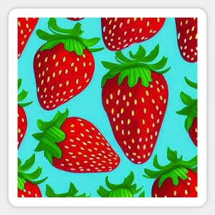 Summer Strawberries in Blue Sticker